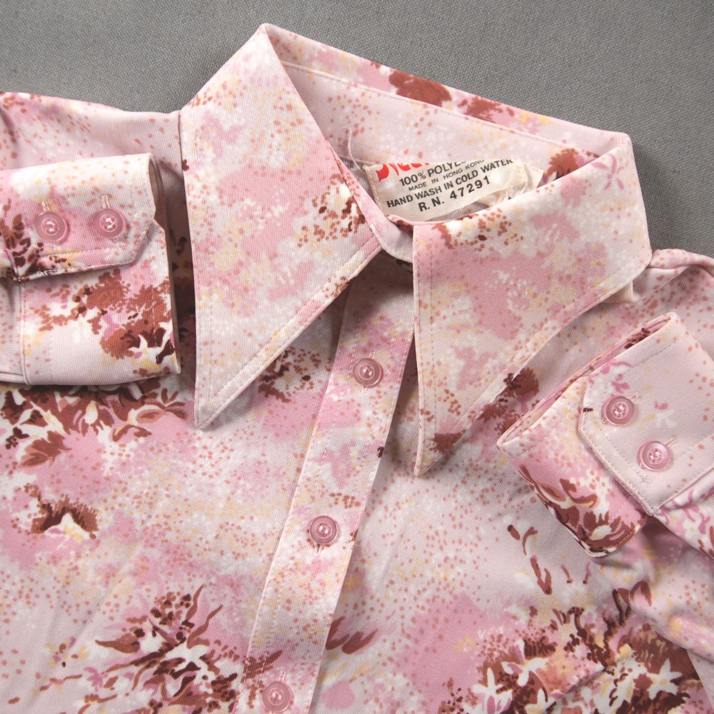 Vintage 70s Western Cowgirl Floral Dagger Collar Neeta Fashions Women Shirt M